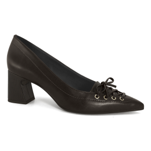 Zapato Cerrado Taco Medio de Punta Con Cordones Velisse