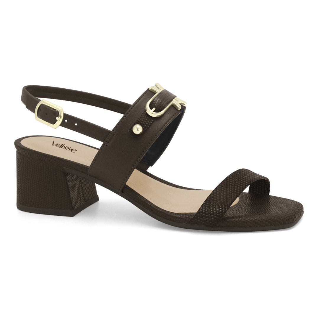 Zapato Taco Medio Velisse con Hebilla Decorativa