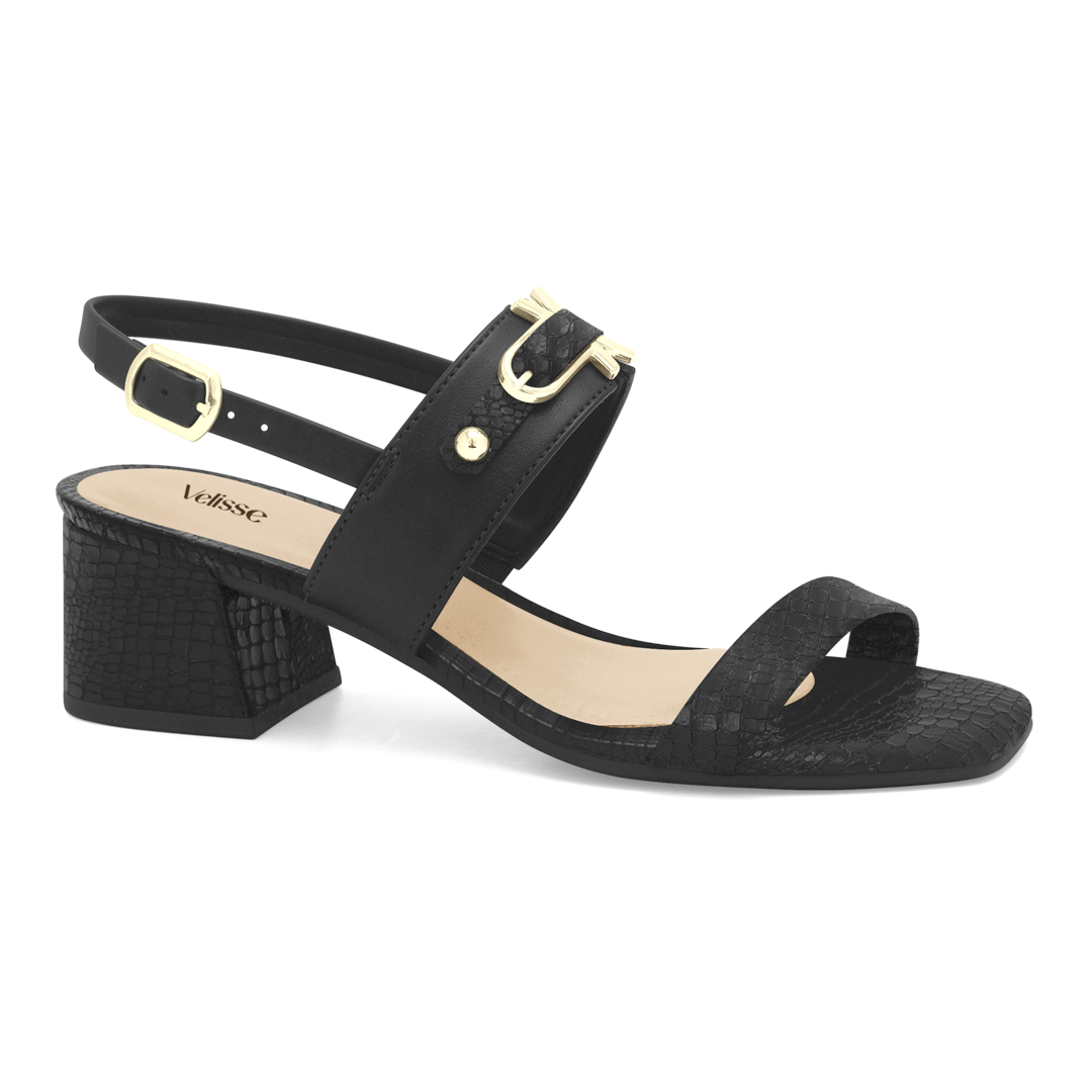 Zapato Taco Medio Velisse con Hebilla Decorativa - Image 2