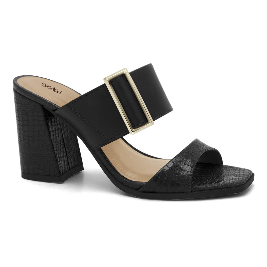 Zapato Taco Alto Velisse con Aplique de Hebilla - Image 2