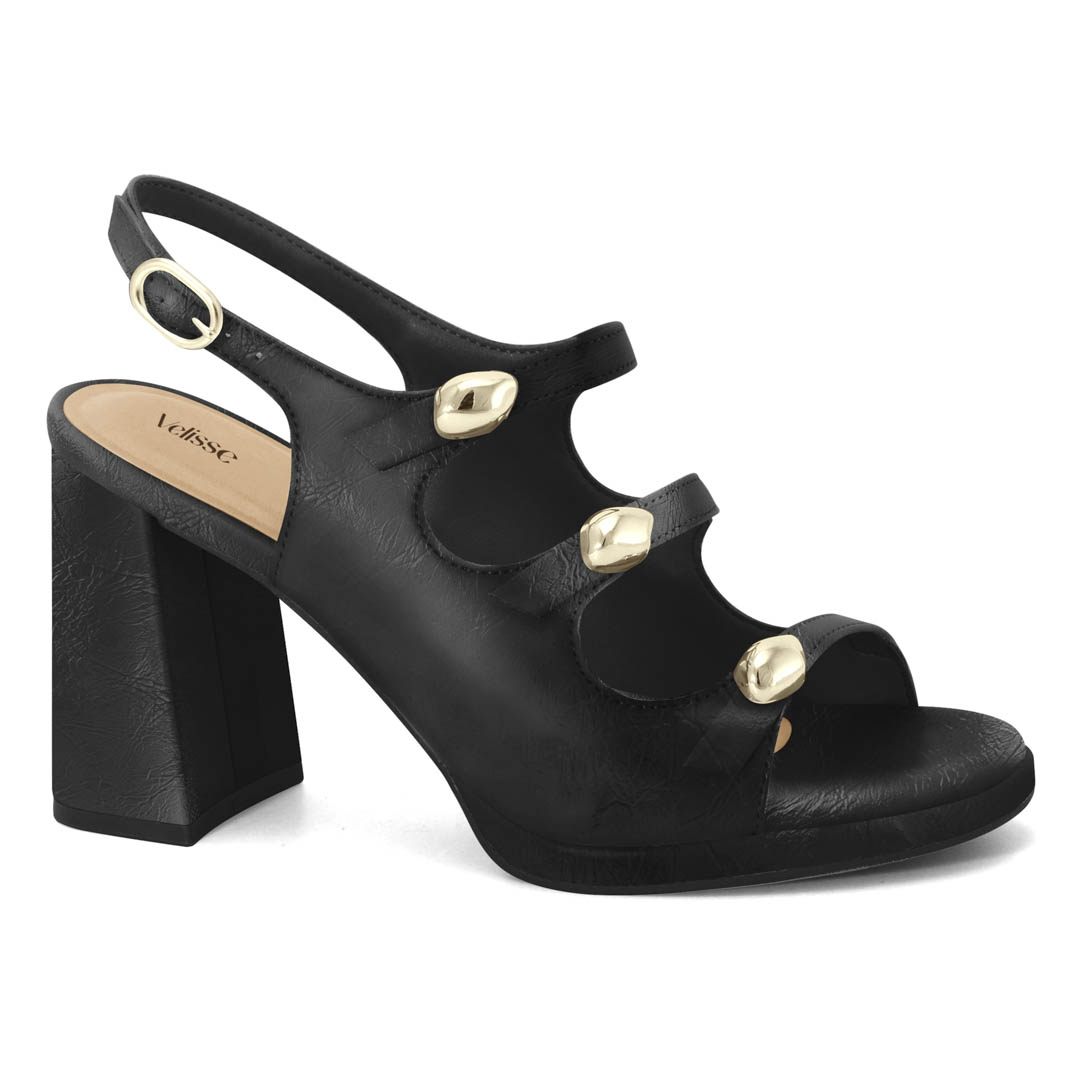Sandalia de Taco Alto para Mujer Velisse con Plataforma y Detalles Metálicos 2646104 - Image 2