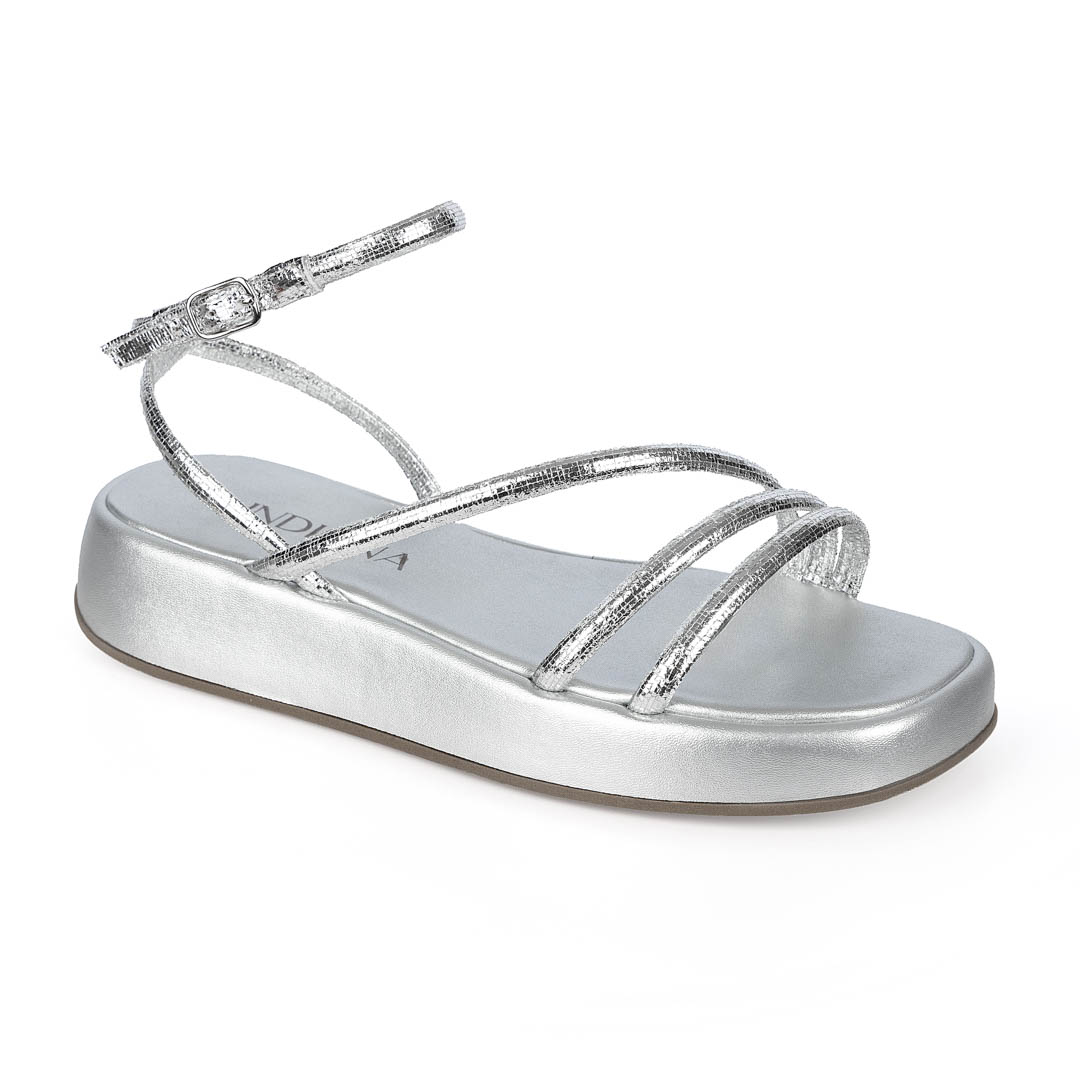 Sandalia con Plataforma para Mujer Indiana con Tiras Metalizadas 158-10068