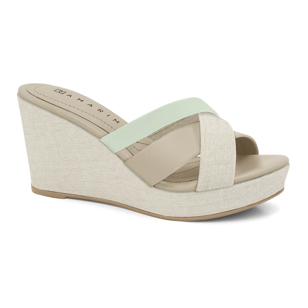 Sandalia con Plataforma y Taco Chino para Mujer Ramarim con Tiras Cruzadas 2446254