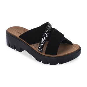 Sandalia con Plataforma para Mujer Terra Agua con Tiras Cruzadas y Pedrería 421100