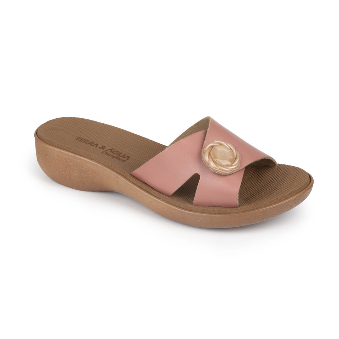 Sandalia con Plataforma para Mujer Terra Agua con Flor Decorativa 471040