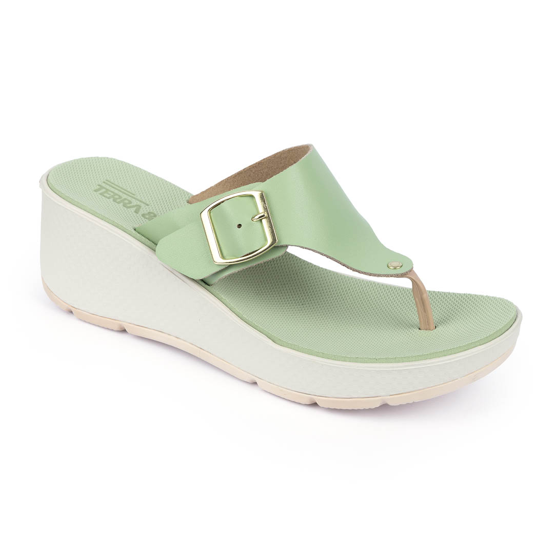 Sandalia de Taco Chino para Mujer Terra Agua con Hebilla Grande 590404